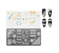 Placas de estampado de uñas francesas, plantillas de sellos de uñas, plantillas de flores, placas de uñas, plantillas de impresión de manicura, herramienta de sello de arte