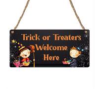 Placas de madera encantadas de Halloween: decoración rústica hecha a mano con frases espeluznantes - perfecto para el hogar o regalos - hecho a mano en el Reino Unido (truco o tratos)