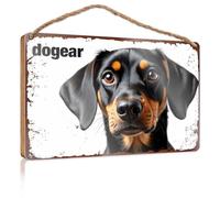Placas de madera para manualidades, equipo de perro: un primer plano de tu amigo peludo, letrero de madera para decoración de piscina, letrero de baño colgante al aire libre (15 x 28 cm)