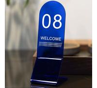 Placas de mesa de acrílico para restaurantes, El número de acrílico doble cara la tabla coloca tamaños múltiples multicolores for los acontecimientos(Blue,41-50)