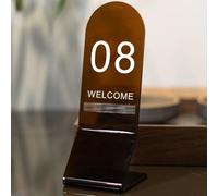 Placas de mesa de acrílico para restaurantes, El número de acrílico doble cara la tabla coloca tamaños múltiples multicolores for los acontecimientos(Brown,41-50)