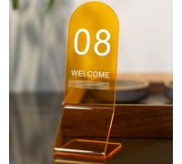 Placas de mesa de acrílico para restaurantes, El número de acrílico doble cara la tabla coloca tamaños múltiples multicolores for los acontecimientos(Orange,41-50)