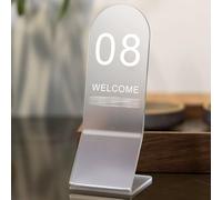 Placas de mesa de acrílico para restaurantes, El número de acrílico doble cara la tabla coloca tamaños múltiples multicolores for los acontecimientos(Clear,41-50)