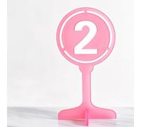 Placas de mesa de acrílico para restaurantes, Tamaños múltiples multicolores de la base cruzada acrílico del soporte número tabla for los acontecimientos(Pink,41-50)