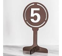 Placas de mesa de acrílico para restaurantes, Tamaños múltiples multicolores de la base cruzada acrílico del soporte número tabla for los acontecimientos(Brown,41-50)