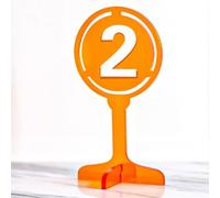 Placas de mesa de acrílico para restaurantes, Tamaños múltiples multicolores de la base cruzada acrílico del soporte número tabla for los acontecimientos(Orange,41-50)