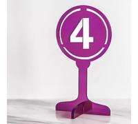 Placas de mesa de acrílico para restaurantes, Tamaños múltiples multicolores de la base cruzada acrílico del soporte número tabla for los acontecimientos(Purple,41-50)