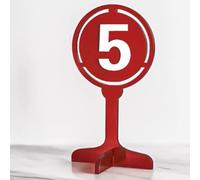 Placas de mesa de acrílico para restaurantes, Tamaños múltiples multicolores de la base cruzada acrílico del soporte número tabla for los acontecimientos(Red,41-50)