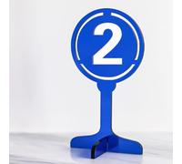Placas de mesa de acrílico para restaurantes, Tamaños múltiples multicolores de la base cruzada acrílico del soporte número tabla for los acontecimientos(Blue,41-50)