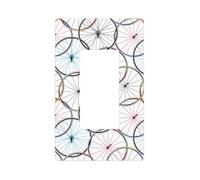 Placas de pared con diseño de rueda, 1 marcha, sin tornillos, tamaño estándar de 11,7 x 7,1 cm, cubierta decorativa para interruptor de luz, cubierta para enchufes, policarbonato, termoplástico