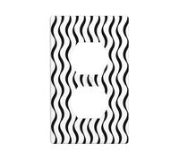 Placas de pared dúplex, cubiertas de toma de corriente decorativas, tamaño estándar 1 banda, 4.5 x 2.75 pulgadas, placa de cubierta de pared con patrón de onda blanca y negra, policarbonato