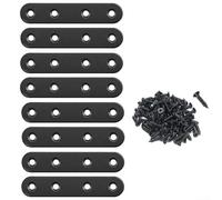 Placas de reparación planas de acero inoxidable con tornillos para estabilización de muebles, disponibles en paquetes de 8, 12, 24 o 36 (12 piezas)