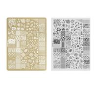 Placas de sello de uñas, placas de estampado de flores, placa de encaje de flores, placa de imágenes para diseños artísticos, plantillas de manicura