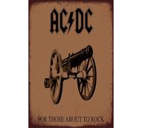 Placas Decorativas Vintage de Rock, Bandas Legendarias, 20x30 cm, para Decoración de Interiores (AC/DC About TO Rock)