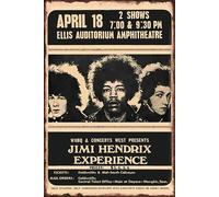 Placas Decorativas Vintage de Rock, Bandas Legendarias, 20x30 cm, para Decoración de Interiores (Jimi Hendrix)