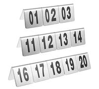 Placas identificativas de mesa, Tarjetas de números mesa apilables con forma V, 1-50/100, estilo tienda, doble cara, digitales(1 to 100)
