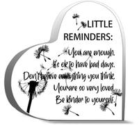 Placas inspiradoras de corazones acrílicos de 6 x 6 pulgadas Little Reminders You are Enough It's Ok to Have Bad Days Don't Believe Everything You Think, regalos para mujeres y hombres, decoración de