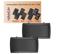 Placas intercambiables para gofrera eléctrica BAC-3000 de 12 piezas (parrilla)