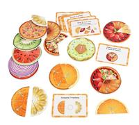 Placas magnéticas para rastrillos, juguete de clasificación con diseño de frutas, herramienta de aprendizaje de matemáticas para cálculos de fractura, para guardería, escuela primaria, aula, niñas