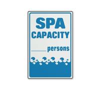 Placas Metálicas Capacidad del SPA Decoración Letrero De Metal Retro Letrero Metálico para Taberna Garaje Aseo 20X30Cm