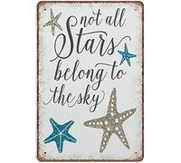 Placas Metálicas Estrellas De Mar Océano Océano Mar Náutico Estrellas Decoración Chapas Metalicas Divertido Metal Estaño Signo para Hotel Taberna Cocina 20X30Cm
