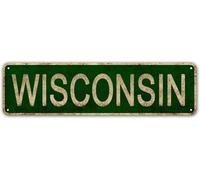 Placas Metálicas Las Mejores Ideas para Nombres De Estados De Estados Unidos como Wisconsin Decoración Chapas Metalicas Resistente Al Desgaste Y Duradero Letrero De Metal para Hogar 20X30Cm