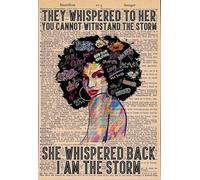 Placas Metálicas Le Susurraron Y Ella Les Susurró: Yo Soy La Tormenta. Decoración Chapas Metalicas Retro Cartel De Metal para Hotel Cafetería Baño 20X30Cm