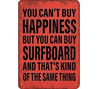 Placas Metálicas No Puedes Comprar La Felicidad, Pero Sí Puedes Comprar Una Tabla De Surf. Vendimia Cartel De Metal Decoración Letrero De Metal Para Baño Club Cafetería 20X30Cm