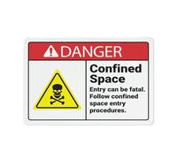 Placas Metálicas Peligro: Entrar A Un Espacio Confinado Puede Ser Fatal. SIGA Los Procedimientos. Divertido Letrero De Metal Vendimia Cartel De Metal para Garaje Hotel Hogar 20X30Cm