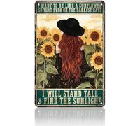 Placas Metálicas Quiero Ser Como Un Girasol Para Que Incluso En Los Momentos Más Oscuros Vendimia Cartel De Metal Retro Chapas Metalicas Para Wc Baño Club 20X30Cm