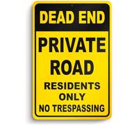 Placas Metálicas Seguridad Residencial En Camino Privado Sin Salida Resistente Al Desgaste Y Duradero Letrero De Metal Retro Letrero Metálico para Club Cafetería Restaurante 20X30Cm