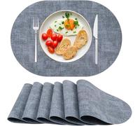 Placemats Set of 6, Faux Leather Heat Resistant Wipeable Washable Place Mats, Non-Slip Table For Dining Kitchen(Light a)