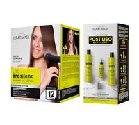 PLACENTA LIFE KERATIMASK Be Natural Pack Alisado Brasileño con Keratina + Postalisado Lisso Keratina - Kit Profesional para Cabello Liso Duradero, Anti-Frizz, Hidratación y Brillo