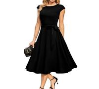 Placitiume Vestidos de fiesta de cóctel para mujer, trajes formales para invitadas de boda, vestidos modestos para ir a la iglesia, Negro, S