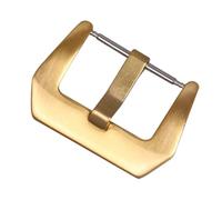 PLACKE 16 18 20 22 24 26 mm 304L hebilla de acero inoxidable cinturón correa de reloj de silicona hebilla esmerilado trefilado accesorios de cierre de reloj(Gold,20mm)