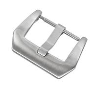 PLACKE 16 18 20 22 24 26 mm 304L hebilla de acero inoxidable cinturón correa de reloj de silicona hebilla esmerilado trefilado accesorios de cierre de reloj(Silver,24mm)