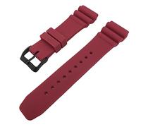 PLACKE 22 mm de buceo Banda de goma Banda de goma Correa impermeable for mujeres Reemplazo de hebillas negras Accesorios (Color : Wine red-B, Size : 22mm)