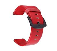 PLACKE Bandas de reloj de cuero 18 mm 20 mm 22 mm de liberación de 24 mm de liberación (Color : Red, Size : 18mm)