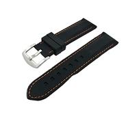 PLACKE Bandas genéricas de la banda Silicona Bandas de correa de relojes impermeables 20 mm de 22 mm de 24 mm Relojes Cinturón(Orange,24mm)