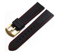 PLACKE Body Silicone Rubber Bandas Ratios de reloj impermeables 20 mm 22 mm 24 mm 26 mm Relojes Cinturón(Red Gold,24mm)