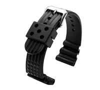 PLACKE Correa de muñeca de resistencia a gota de goma negra Ajuste for fantasma adecuado for King Fit for Seiko Agua Ghost 22mm Silicone Watch Sport Reemplazo de pulsera