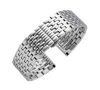 PLACKE Correa de reloj de acero inoxidable de 22 mm for Armani AR11238 11239 60024 Hombres Accesorios de pulsera de muñeca de muñeca de hebilla de mariposa sólida (Color : Silver, Size : 22mm)