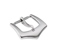 PLACKE Correa de reloj for hebilla de Metal, 12, 14, 16, 18 y 20mm, correa de nailon y silicona de cuero, botones triangulares sólidos, cierre polaco de acero inoxidable plateado(14mm)