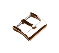 PLACKE Correa de reloj for hebilla de Metal, correa de 16, 18, 20, 22 y 24mm, botón cuadrado sólido, cierre pulido mate de acero inoxidable, plata, negro, oro rosa(Polished Rose Gold,24mm)