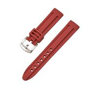 PLACKE Correo de reloj de goma cinturón negro blanco rosa diving deportivo pulseras correa for hombres 18 mm 20 mm 22 mm 24 mm (Color : Wine red, Size : 22mm)