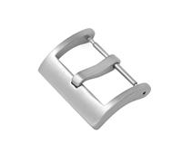 PLACKE Hebilla de correa de acero inoxidable 304, hebilla de correa de reloj sólida mate/pulida, hebilla de pulsera de silicona de 16/18/20/22mm for pasadores(Matte-Silver,18mm)