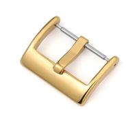 PLACKE Hebilla de correa de acero inoxidable 304, hebilla de correa de reloj sólida mate/pulida, hebilla de pulsera de silicona de 16/18/20/22mm for pasadores(Polished-Gold,24mm)
