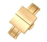 PLACKE Hebilla de correa de acero inoxidable 316L, 16mm, 20mm, 22mm, 24mm, botón de mariposa de doble presión, barra de resorte libre, herramientas, pines, accesorios for reloj(Gold,22mm)