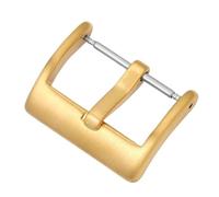 PLACKE Hebilla de correa de reloj de Metal de 16mm, 18mm, 20mm, 22mm y 24mm, botón de acero inoxidable sólido 304L, cierre mate pulido, accesorios for correa de reloj(Gold-Matte,20mm)