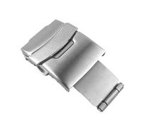 PLACKE Hebilla de reloj de 12/14/16/18/20/22/24/26 Mm, hebilla de acero inoxidable de doble clic, botón pulsador for reloj, hebilla de correa for cierre desplegable(22mm Silver)